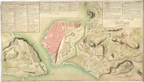 Plano de la Ciudad y Puerto de Sn Christoval de... (Dzre 9 de 1763)