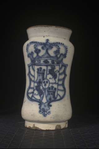 Albarelo de barro vidriado (MU02-58) (Producción: Siglo XVIII)